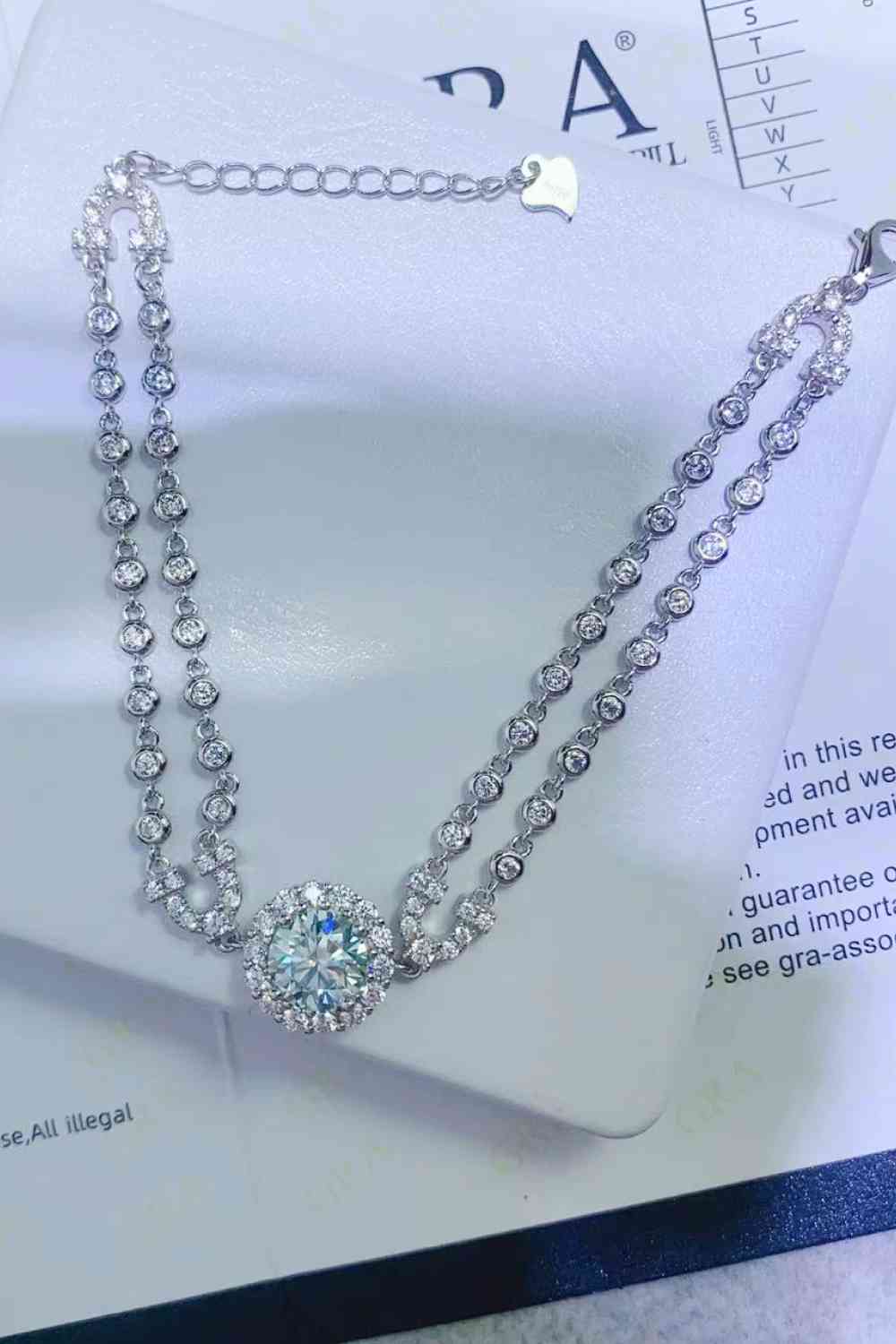 2 Carat Moissanite Double-Layered Bracelet for Elegance