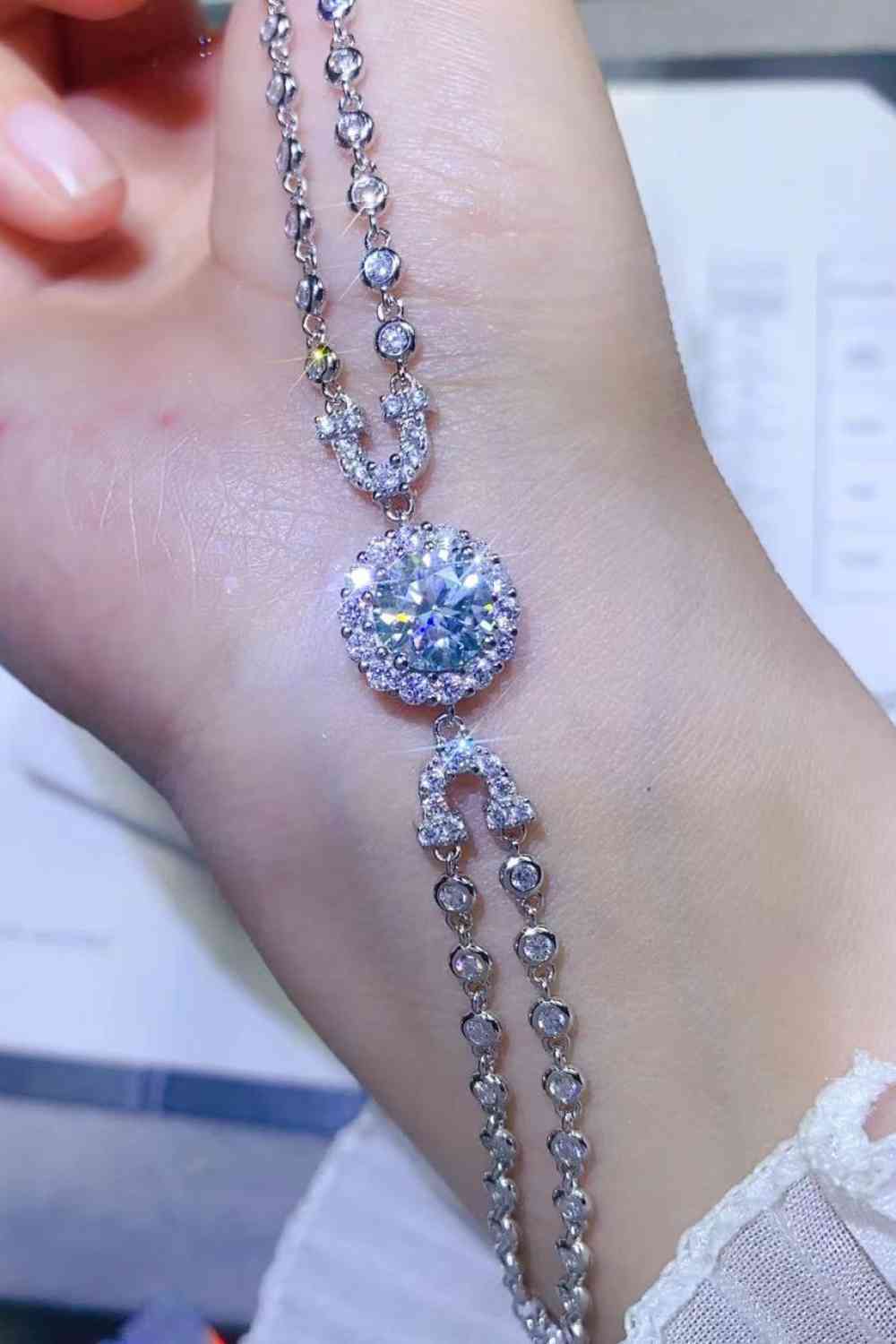 2 Carat Moissanite Double-Layered Bracelet for Elegance