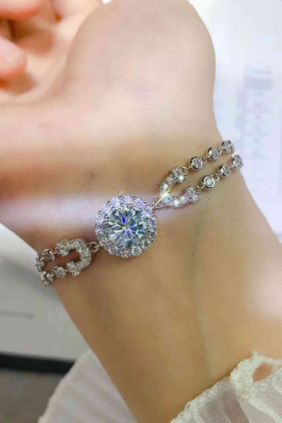 2 Carat Moissanite Double-Layered Bracelet for Elegance