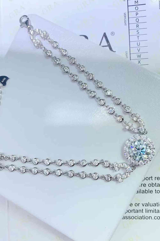 2 Carat Moissanite Double-Layered Bracelet for Elegance