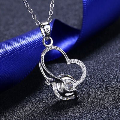 2 Carat Moissanite Heart 925 Sterling Silver Necklace Elegant
