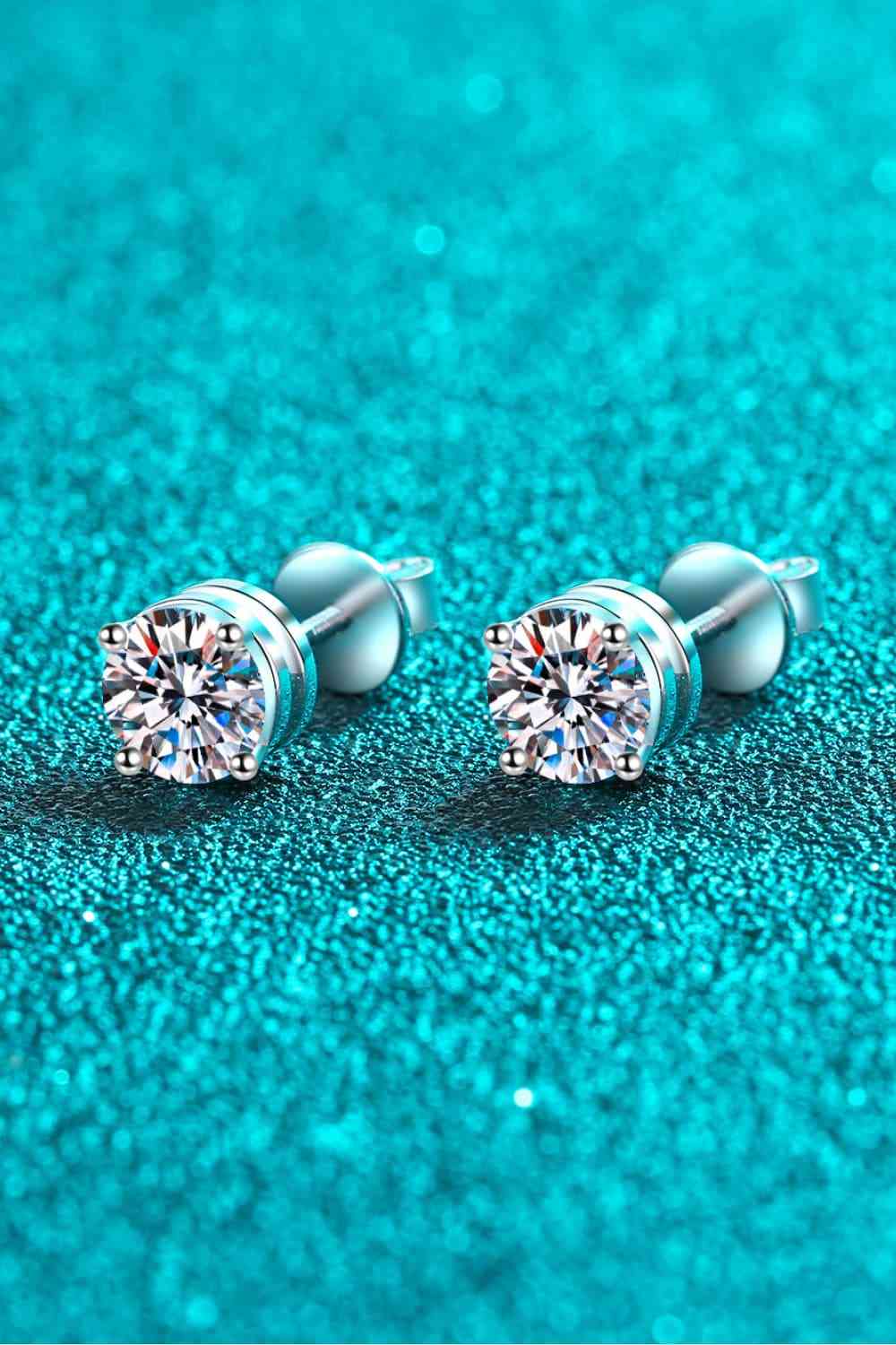 2 Carat Moissanite Rhodium-Plated Stud Earrings for You