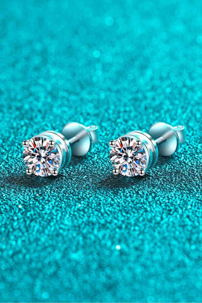 2 Carat Moissanite Rhodium-Plated Stud Earrings for You