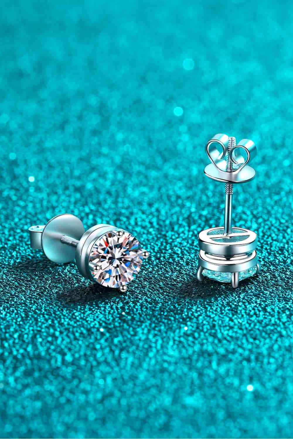 2 Carat Moissanite Rhodium-Plated Stud Earrings for You