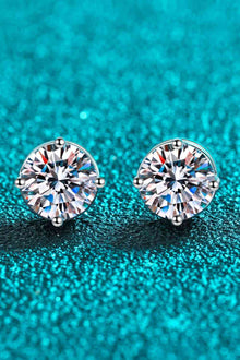2 Carat Moissanite Rhodium-Plated Stud Earrings for You