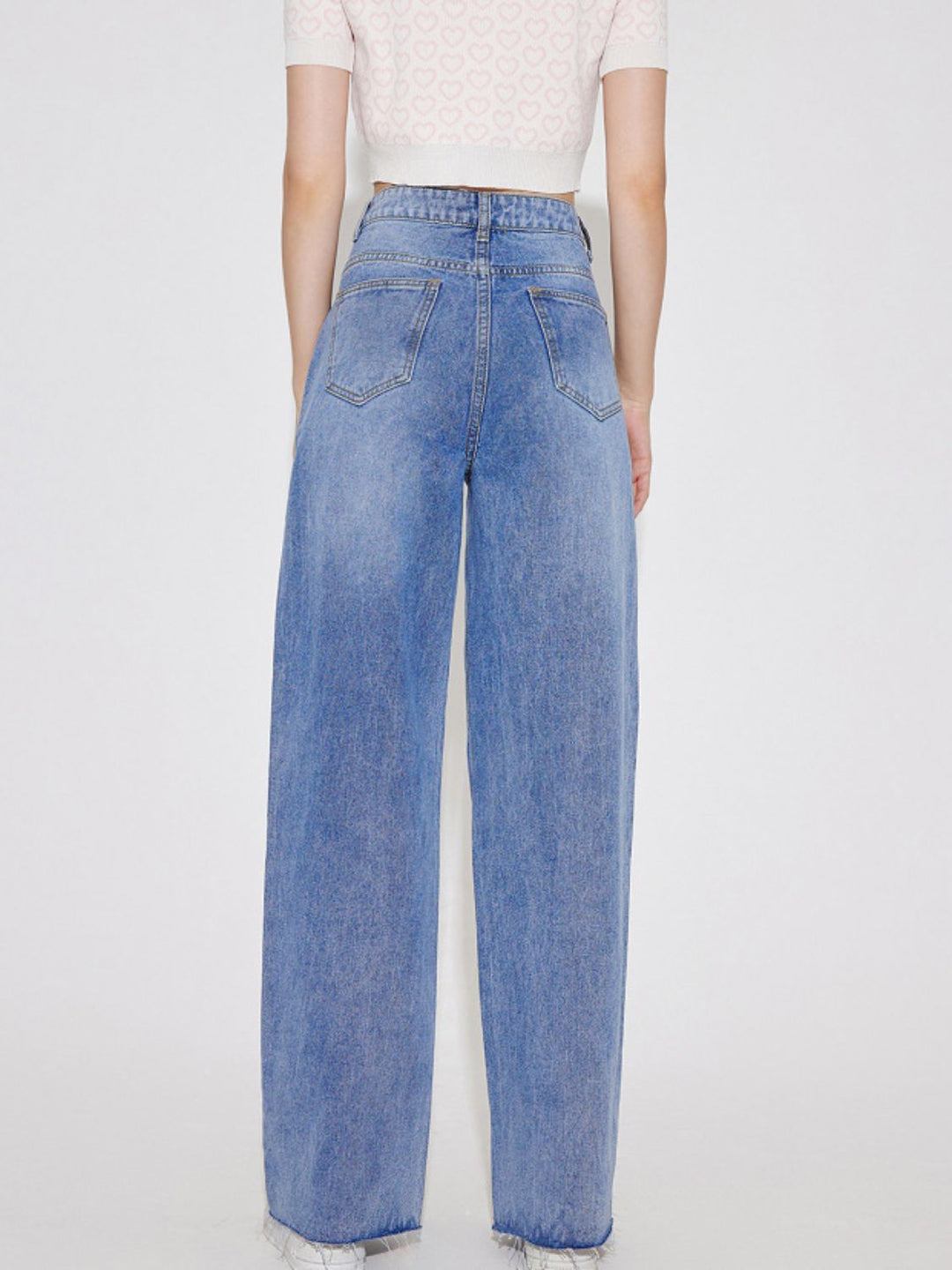 Elevated High Waist Straight Leg Jeans with Functional Pockets