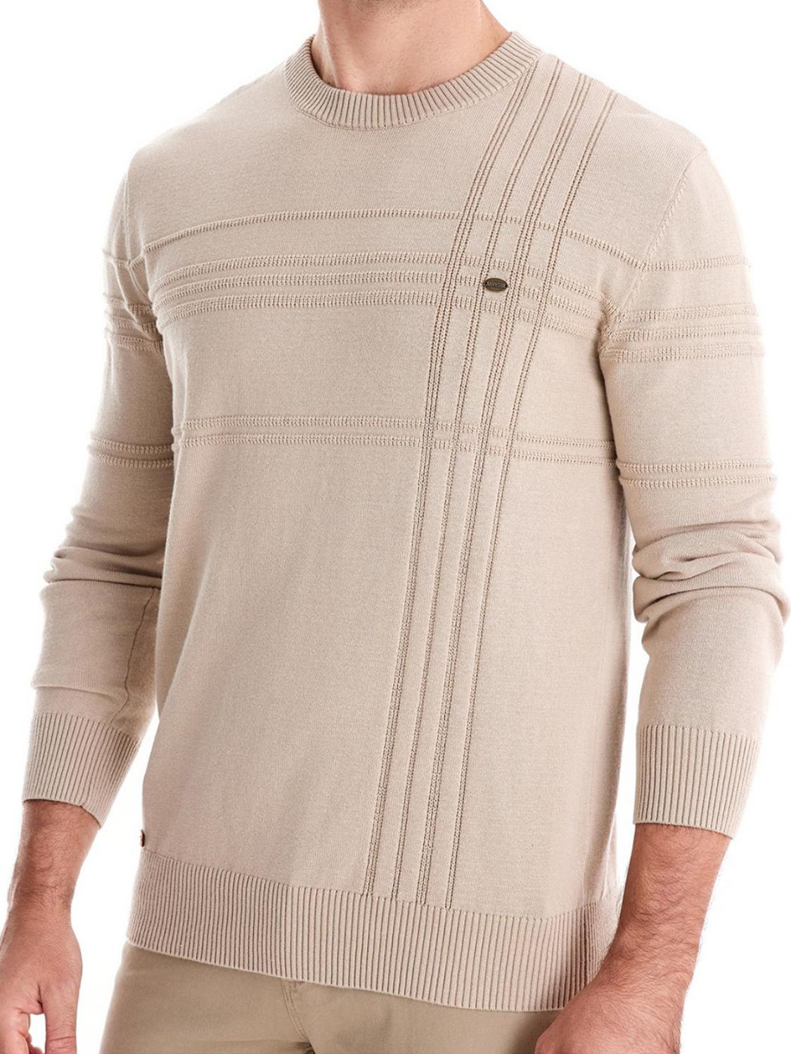 Men's Round Neck Striped Sweater for Comfortable Casual Style