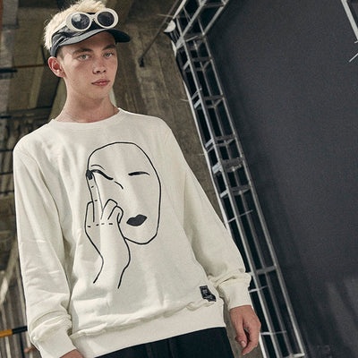 Edgy Urban Graphic Hoodie for Men Bold Middle Finger Design
