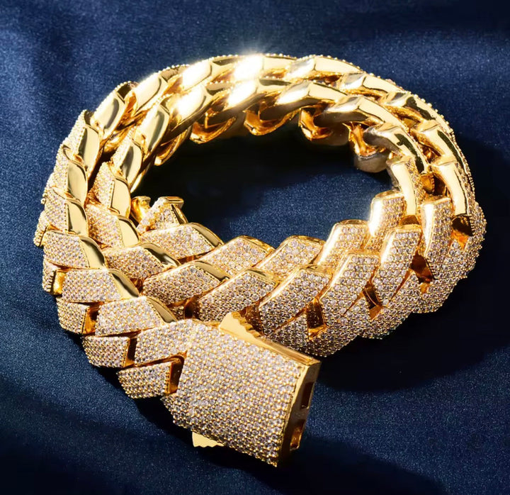 20MM 4-row iced Miami Cuban link chain in gold