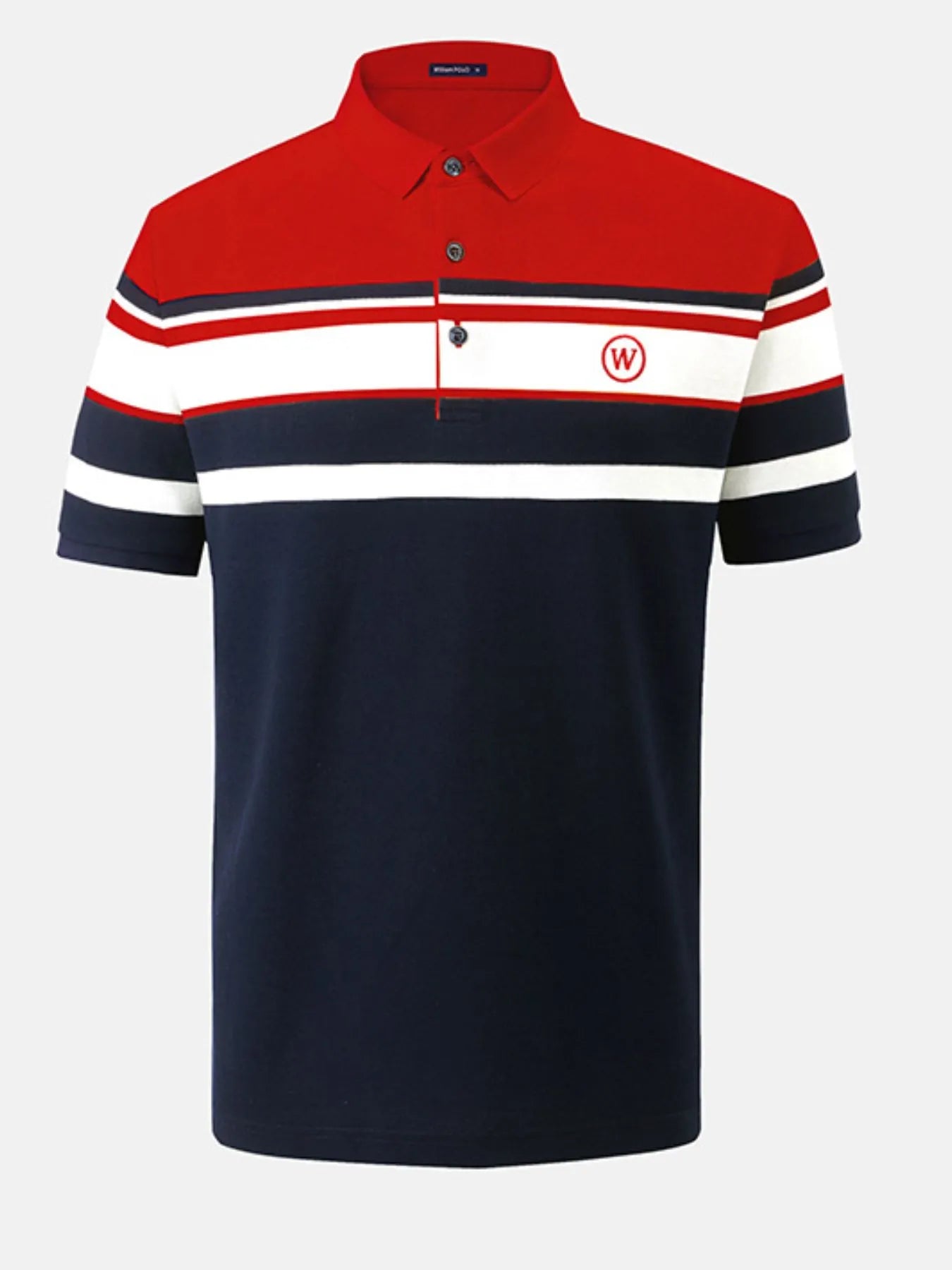 Men's Plus Size Color Block Striped Short Sleeve Polo Shirt