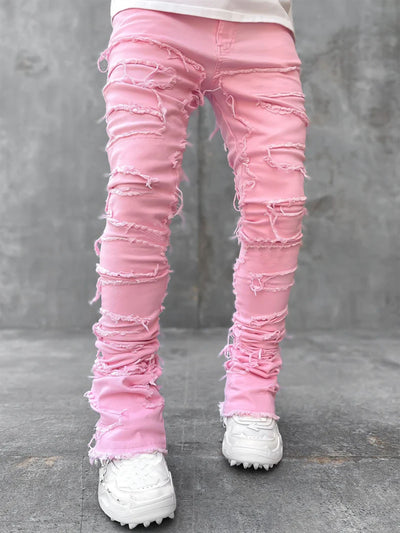 Men's Flexible Fit Straight Leg Denim Trousers for Comfort