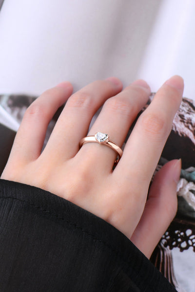 Moissanite 925 Sterling Silver Heart Solitaire Ring Gift