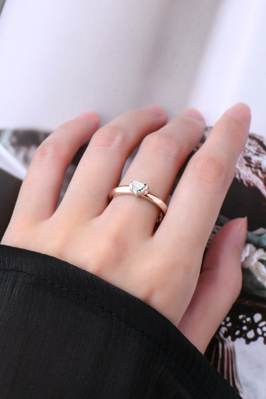 Moissanite 925 Sterling Silver Heart Solitaire Ring Gift