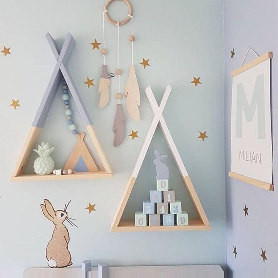 23*39cm New Creative Triangle Wall Frame House Shelf Display Rack - Ruth Envision