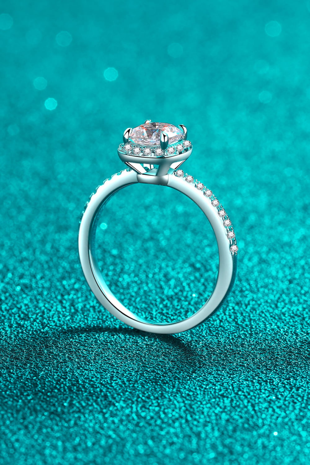 1 Carat Moissanite 925 Sterling Silver Halo Ring Beauty