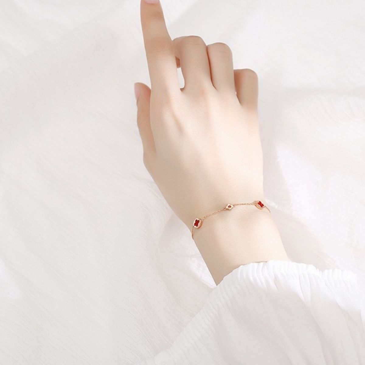 925 Sterling Silver Four Leaf Clover Bracelet