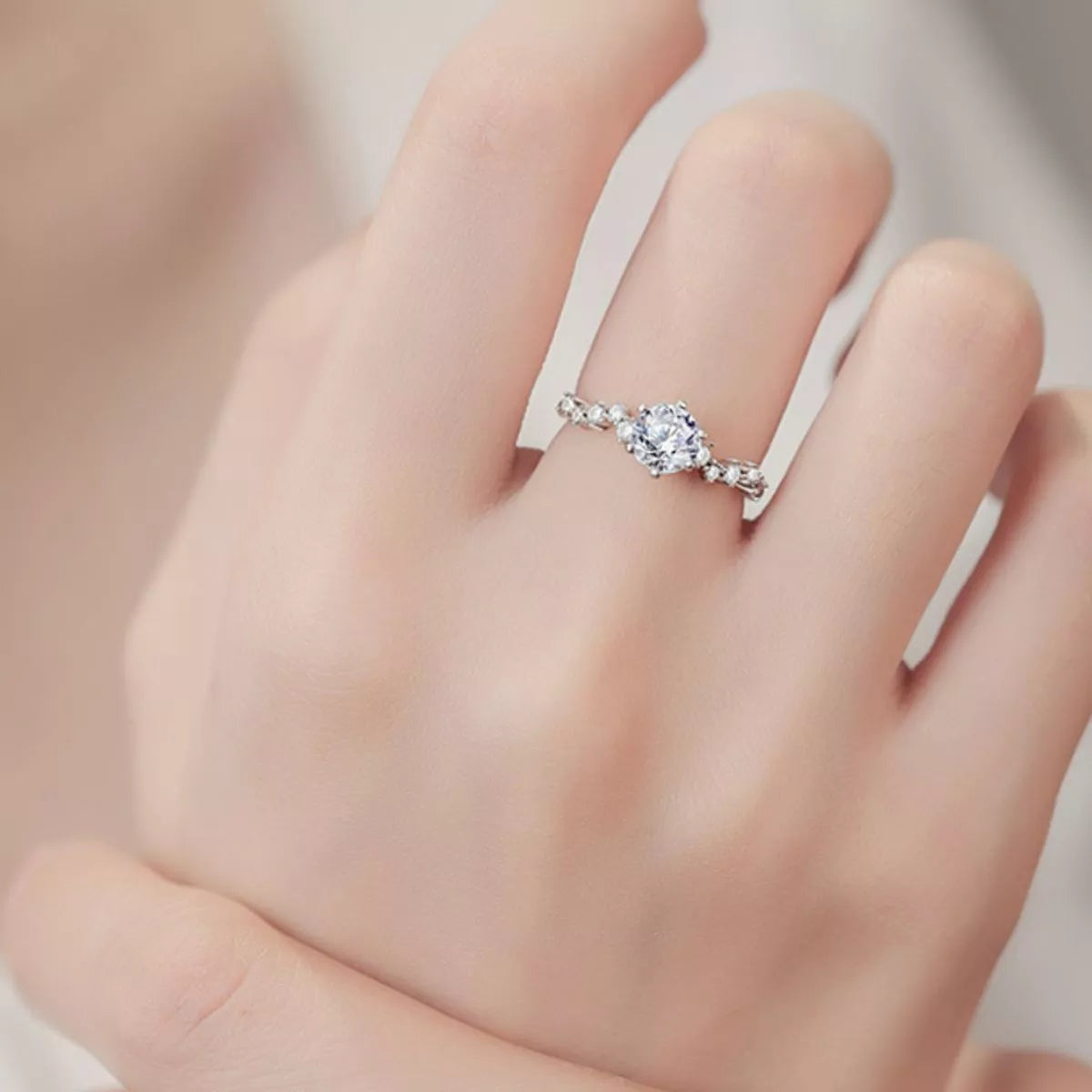 1 Carat 925 Sterling Silver Moissanite Ring