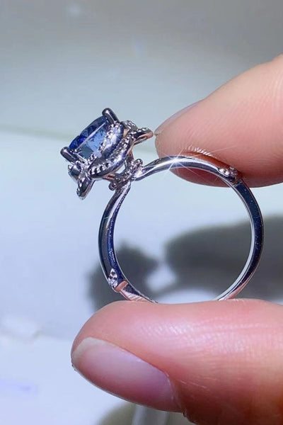 2 Carat Moissanite Contrast 925 Sterling Silver Ring Design