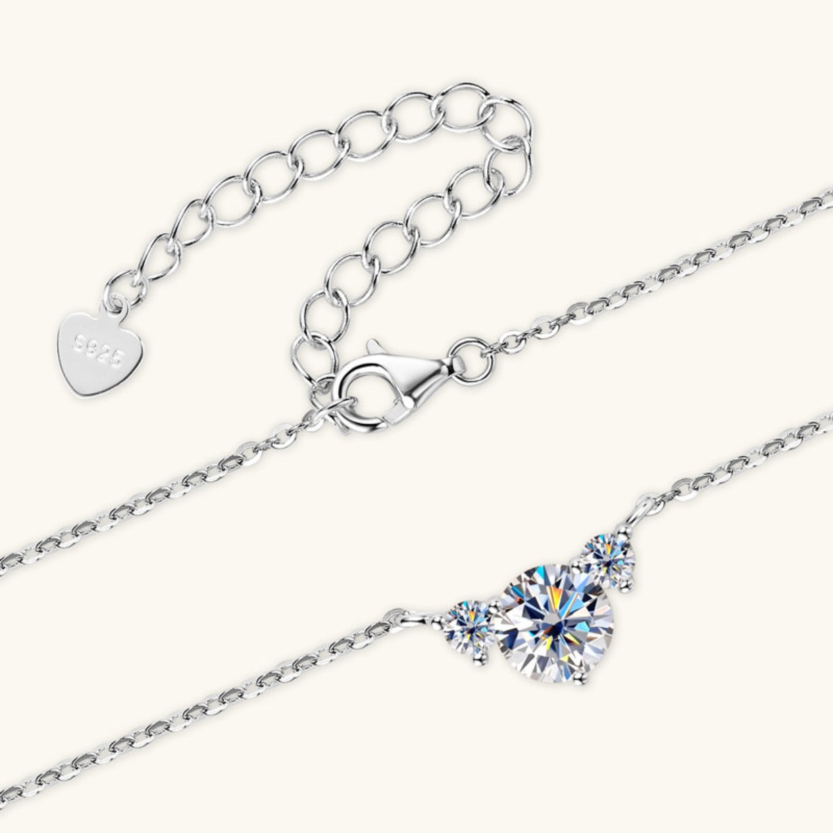 1.2 Carat Moissanite 925 Sterling Silver Necklace for Women