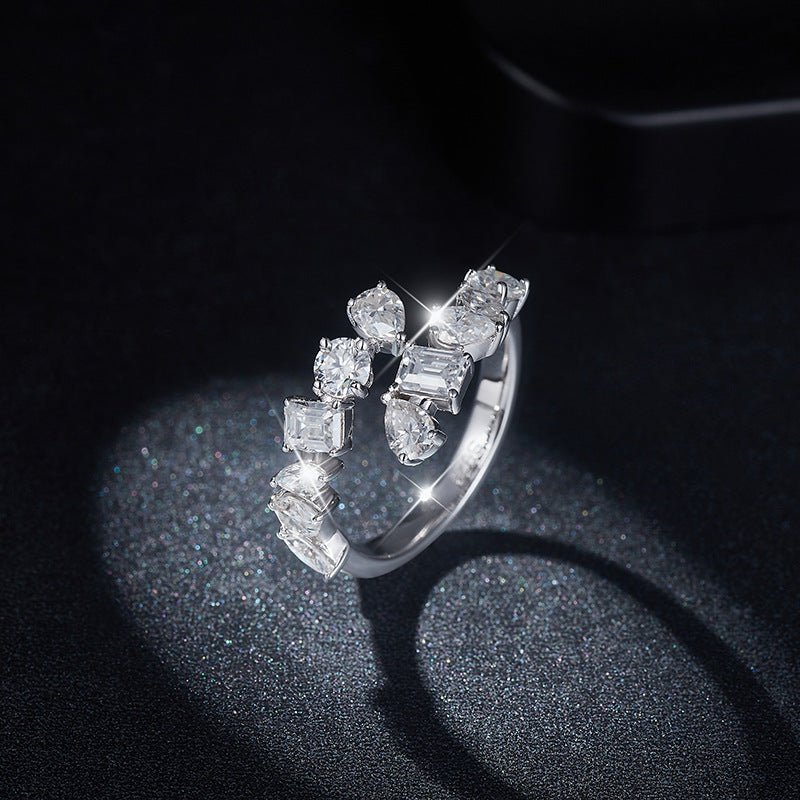 2.6 Carat Moissanite 925 Sterling Silver Bypass Ring Elegance
