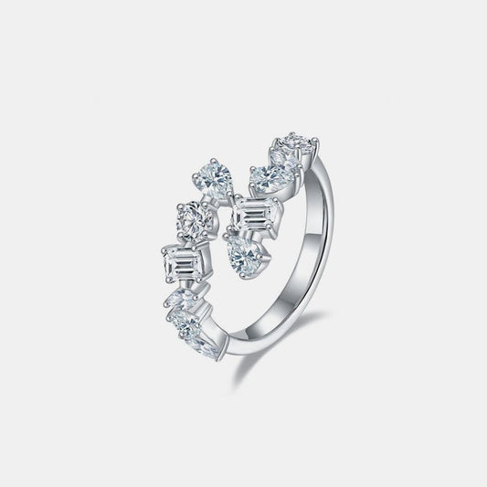 2.6 Carat Moissanite 925 Sterling Silver Bypass Ring Elegance