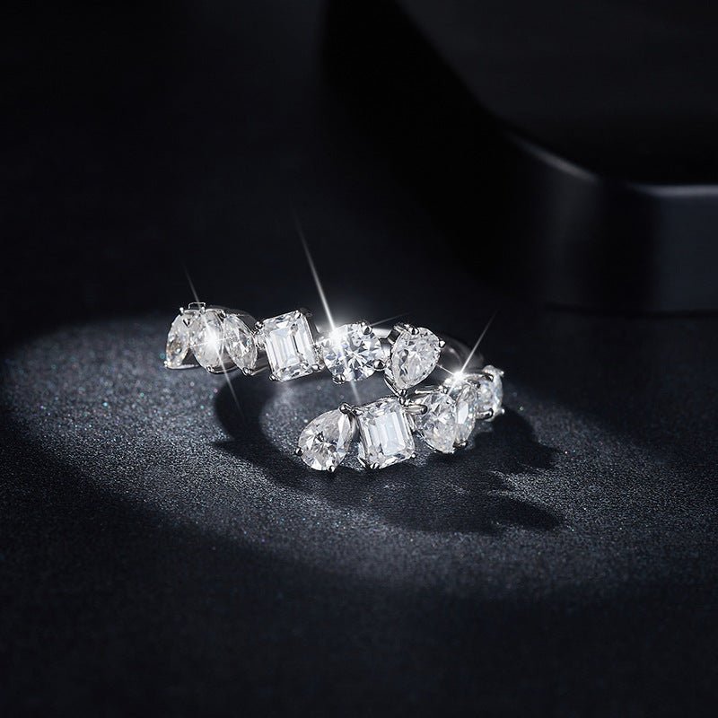 2.6 Carat Moissanite 925 Sterling Silver Bypass Ring Elegance