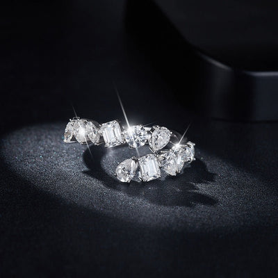 2.6 Carat Moissanite 925 Sterling Silver Bypass Ring Elegance