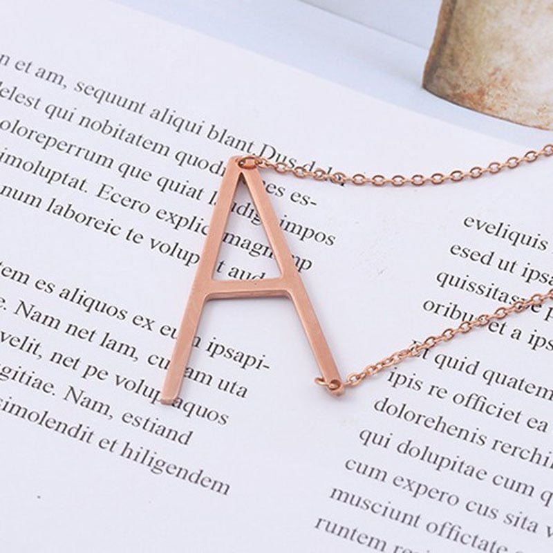 26 Letter Alphabet Necklace Stainless Steel Initial Necklace In Three Colors Choker Pendant Jewelry