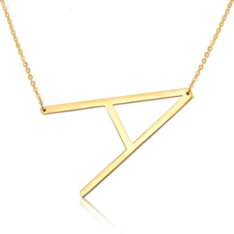 26 Letter Alphabet Necklace Stainless Steel Initial Necklace In Three Colors Choker Pendant Jewelry