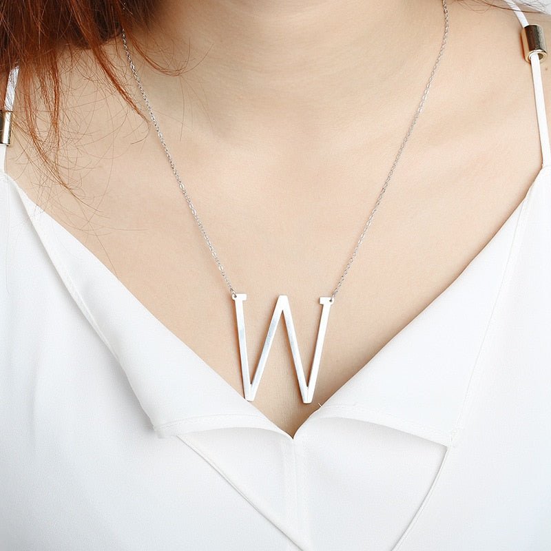 26 Letter Alphabet Necklace Stainless Steel Initial Necklace In Three Colors Choker Pendant Jewelry