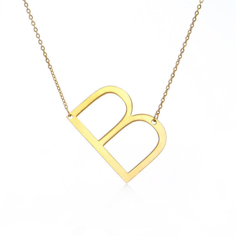 26 Letter Alphabet Necklace Stainless Steel Initial Necklace In Three Colors Choker Pendant Jewelry
