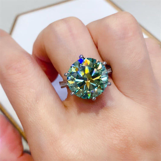 10 Carat Moissanite 925 Sterling Silver Ring for Elegance