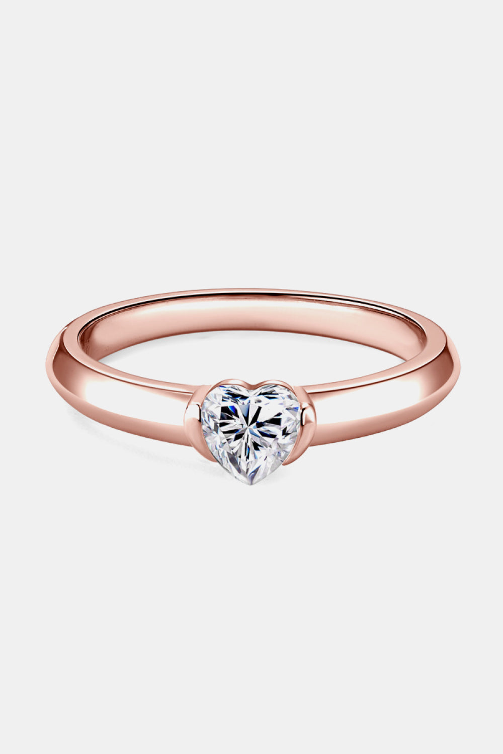 Moissanite 925 Sterling Silver Heart Solitaire Ring Gift