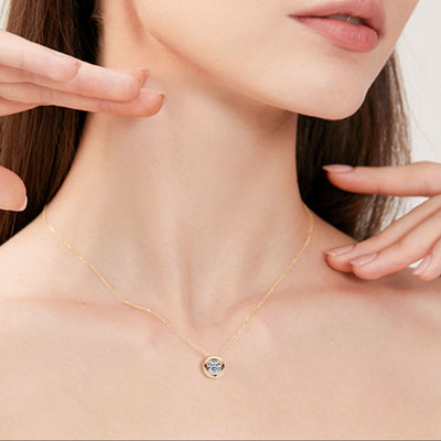 Moissanite Hypoallergenic Necklace side angle view