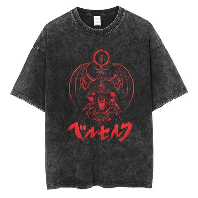 Vintage Washed Black Streetwear Tee for Men Stylish Fit