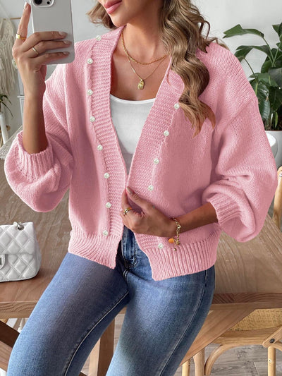 Pearl Open Front Long Sleeve Cardigan for Every Occasion