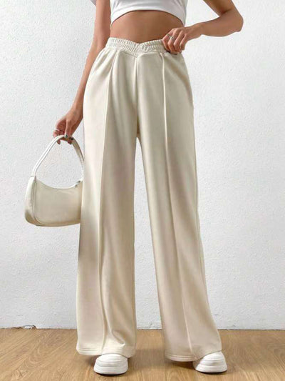 Elastic Waist Wide Leg Pants for Comfortable Chic Style