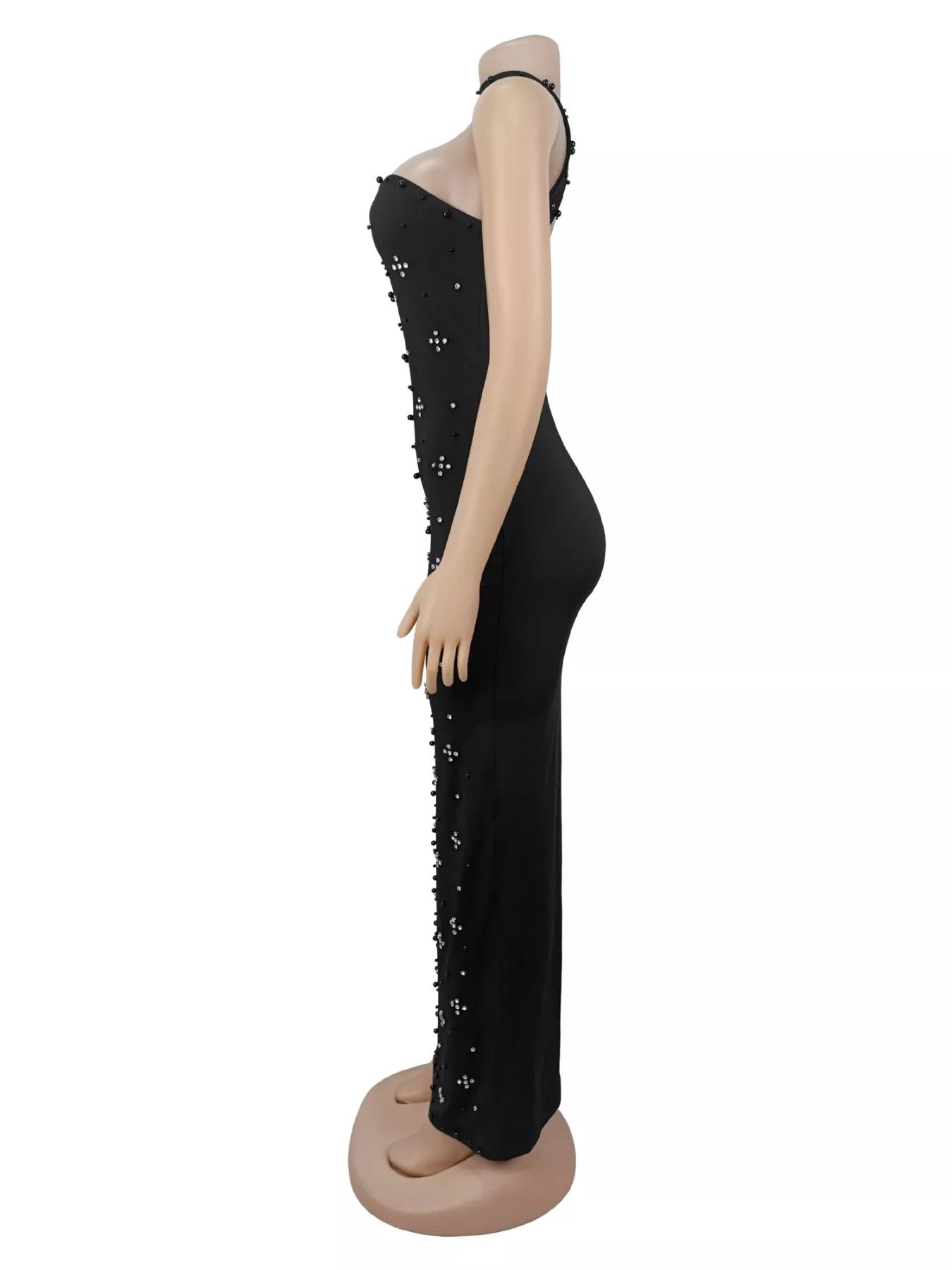 Rhinestone Tube Bodycon Maxi Dress