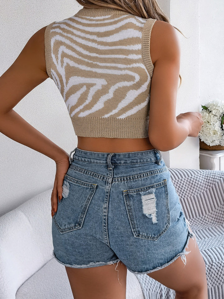 Exotic Chic Cutout Animal Print Tank Top for Stylish Women