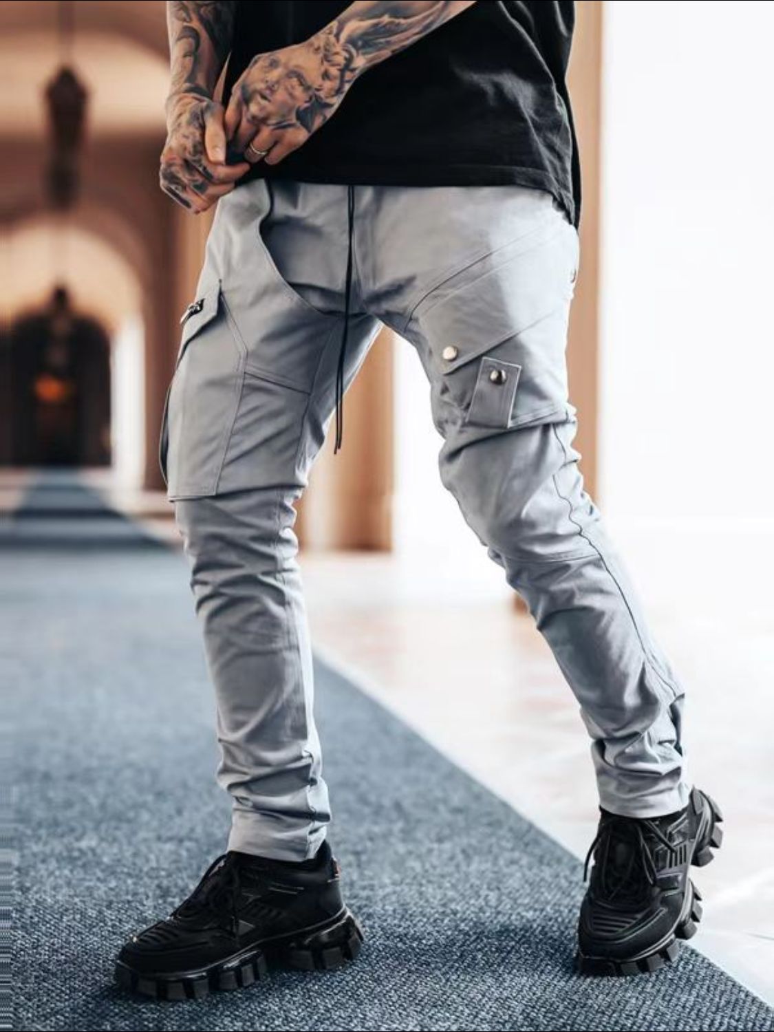 Men's Plus Size Pants with Cargo Pockets for Comfort