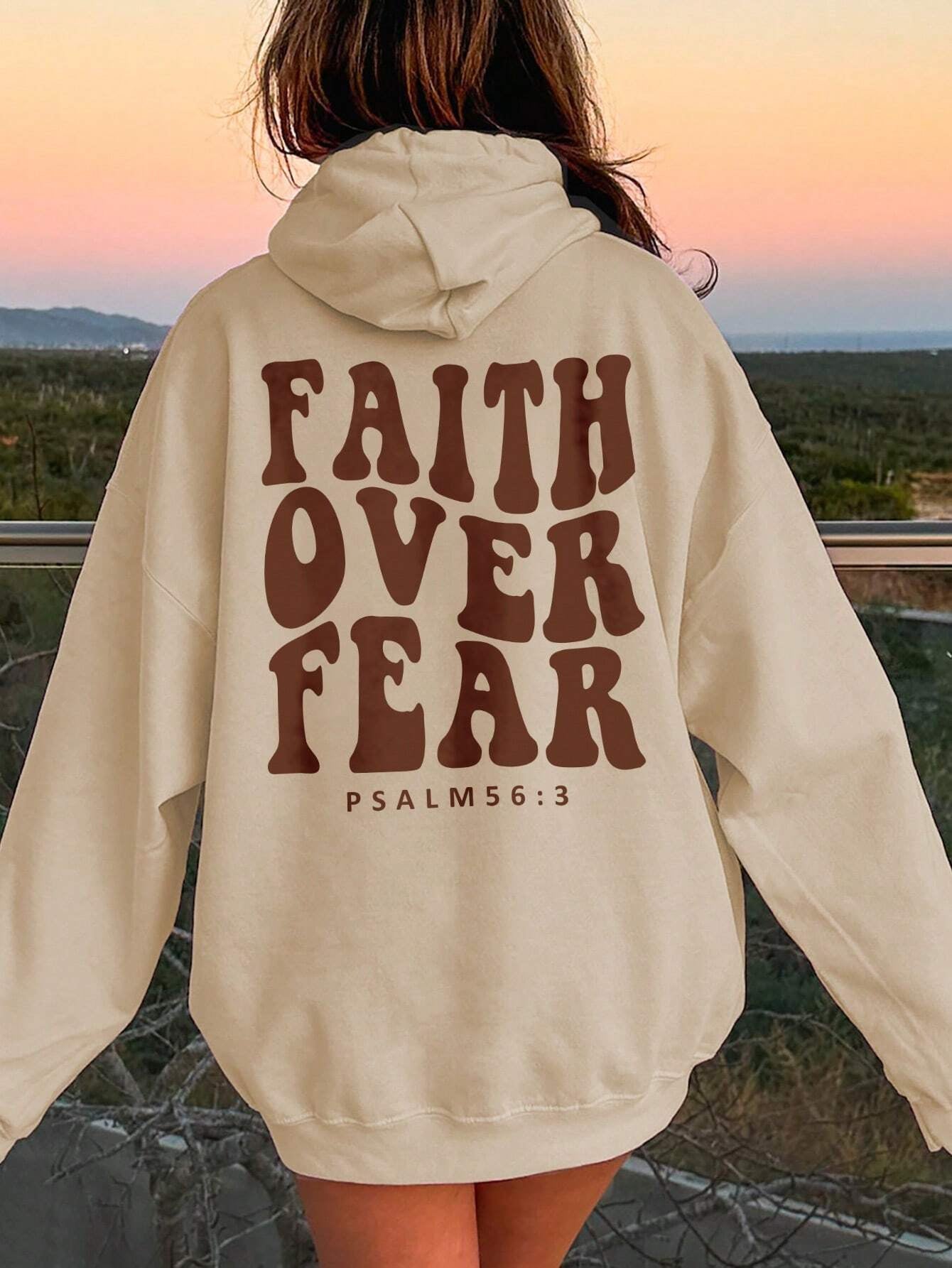 Hoodie Of Hope Faith Over Fear Dropped Shoulder Style