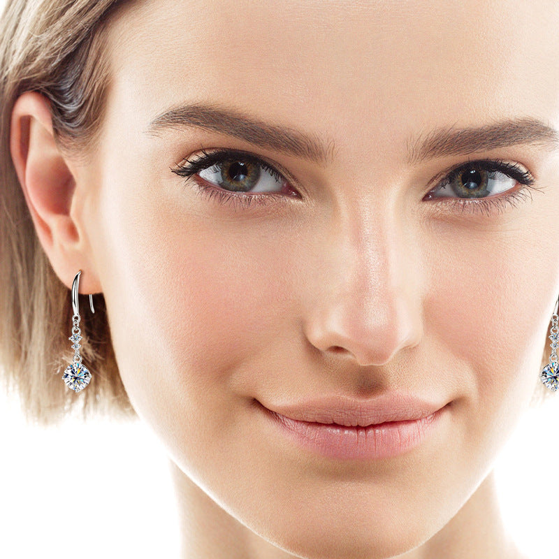 2 Carat Moissanite 925 Sterling Silver Earrings for Women