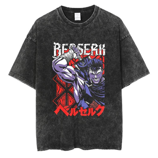 Vintage Washed Black Streetwear Tee for Men Stylish Fit