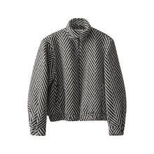 Men's Korean Plaid Wool Zip Jacket Trendy Casual Outerwear