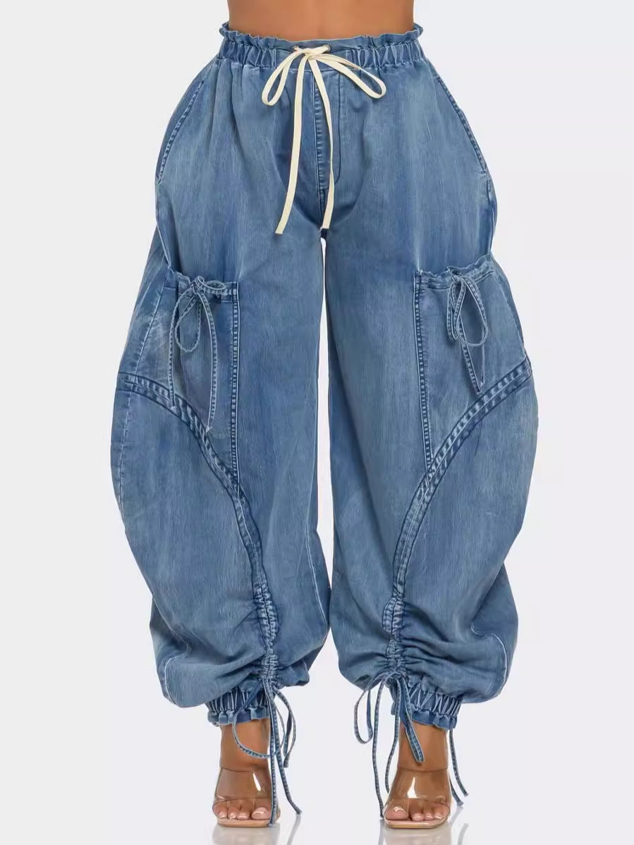 Women’s Slimming Straight Leg Jeans with Elastic Waistband