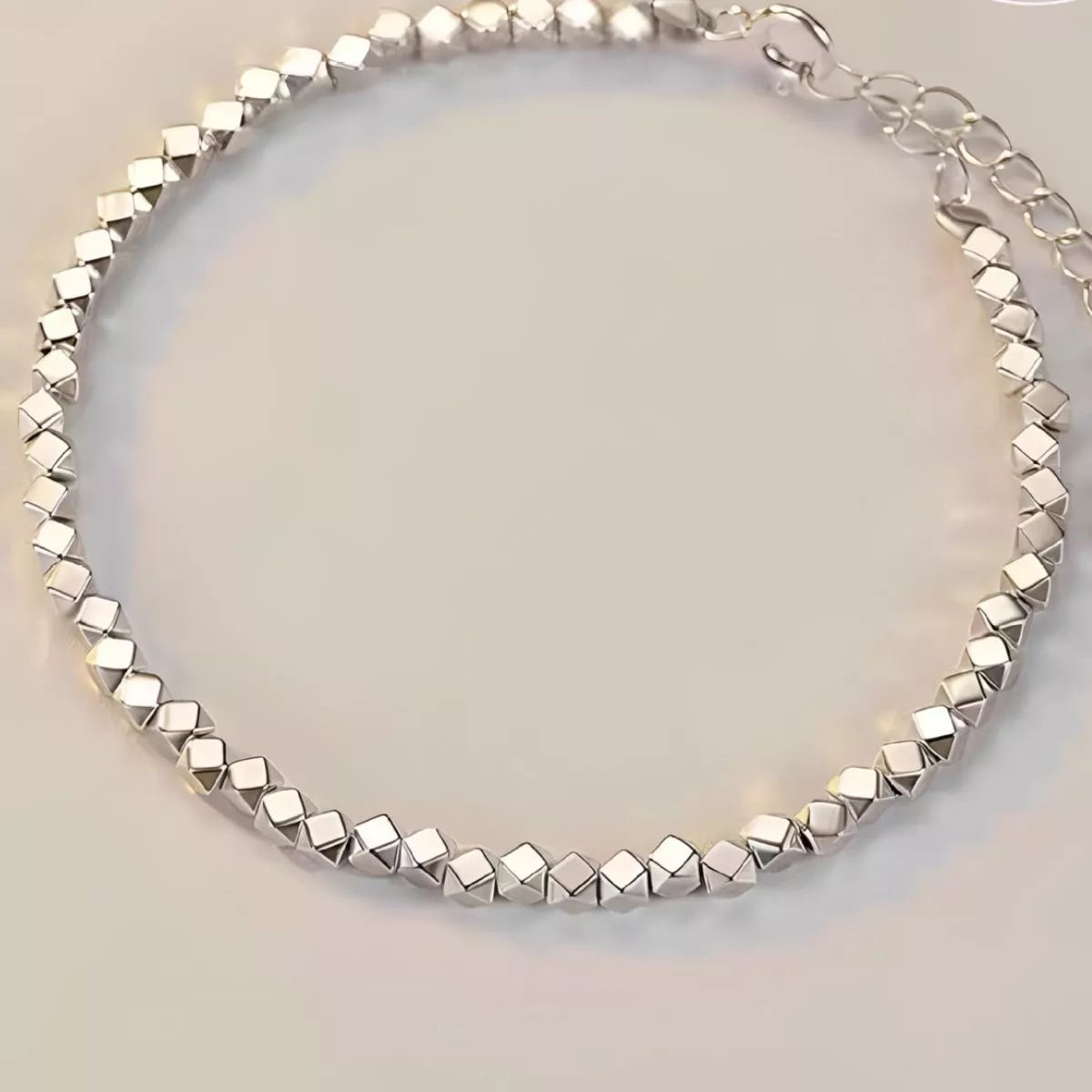 925 Sterling Silver Geometric Chain Adjustable Bracelet