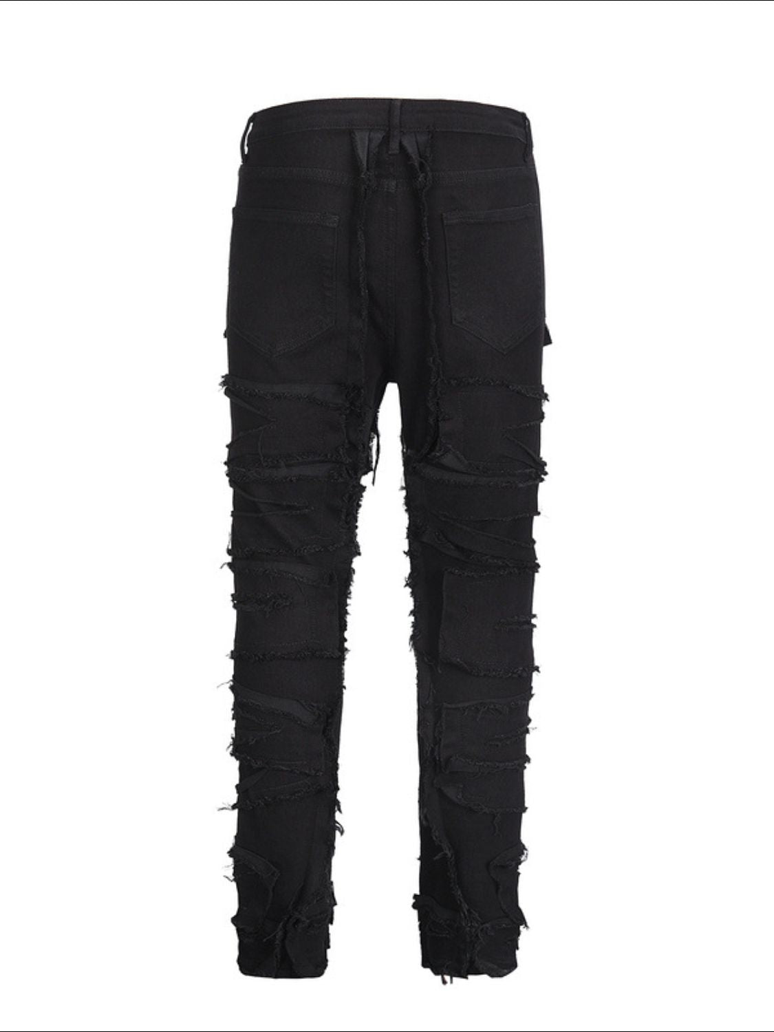Men's Washed Distressed Panelled Jeans for Casual Style