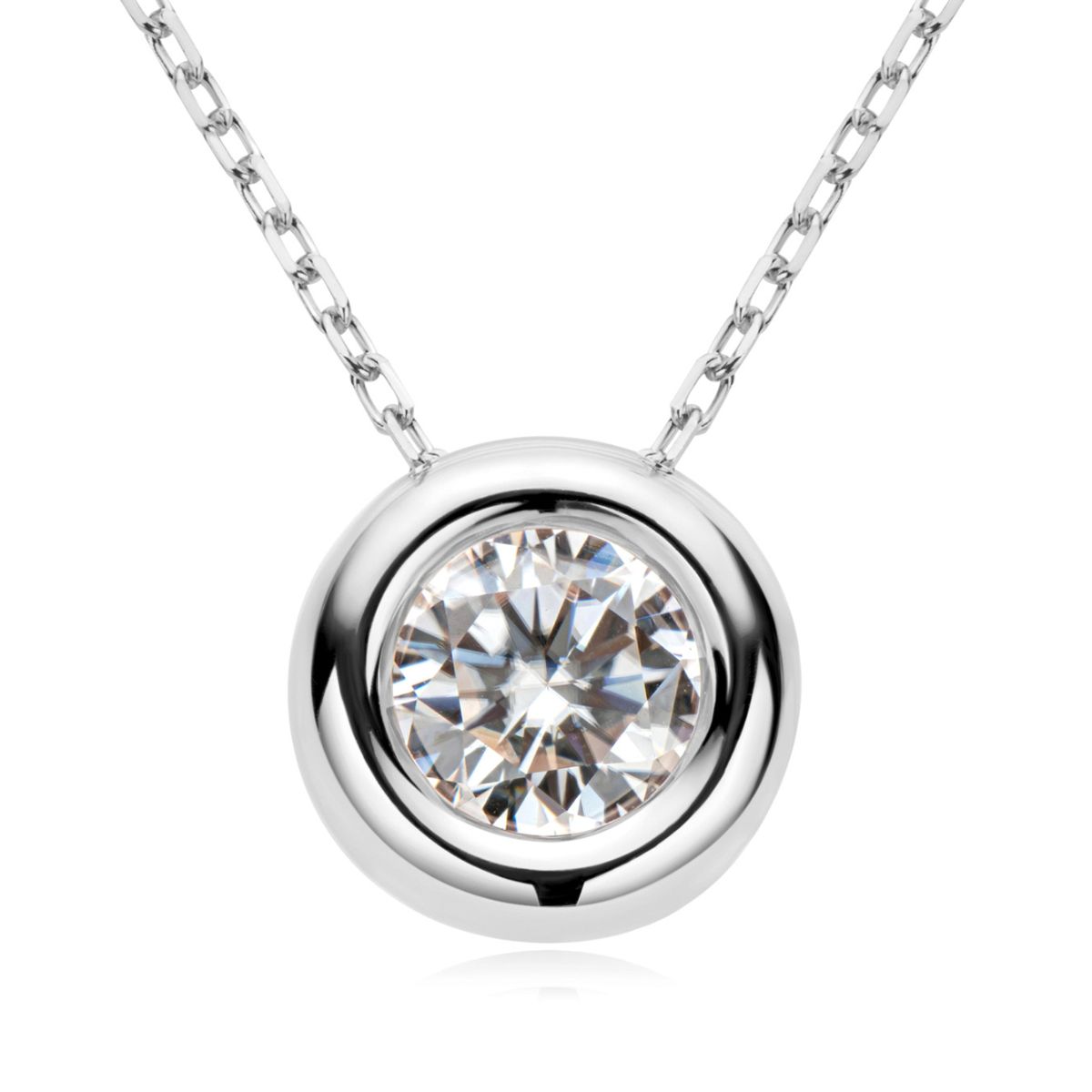 Moissanite Hypoallergenic Necklace, Rose Gold/Gold