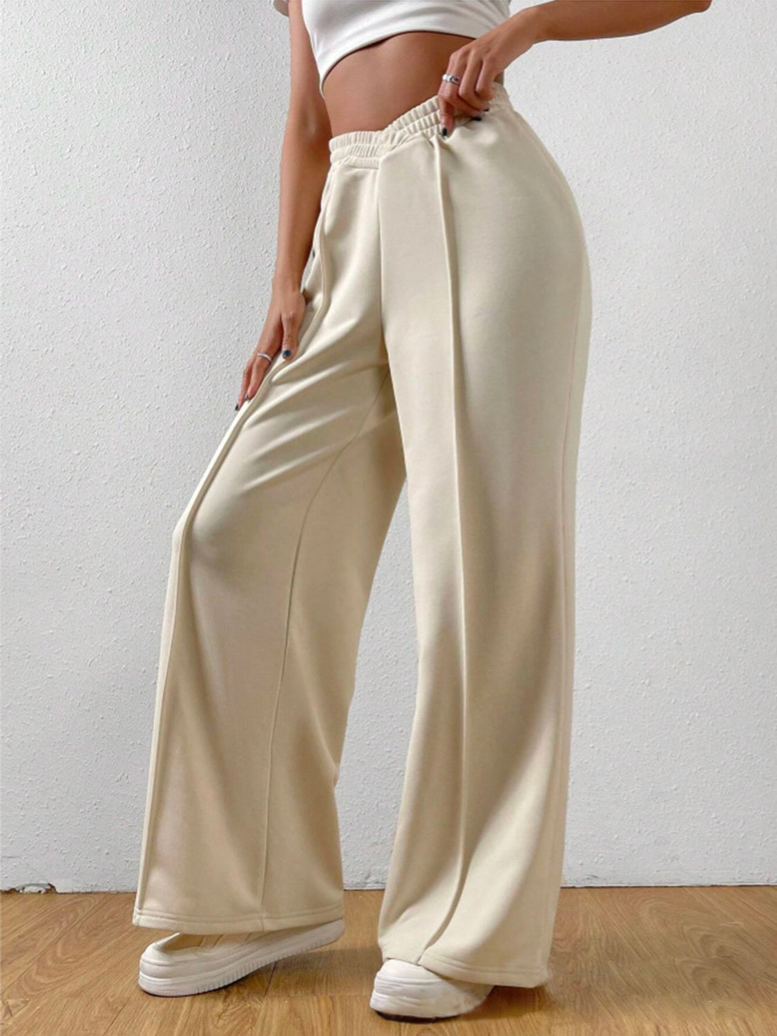 Elastic Waist Wide Leg Pants for Comfortable Chic Style