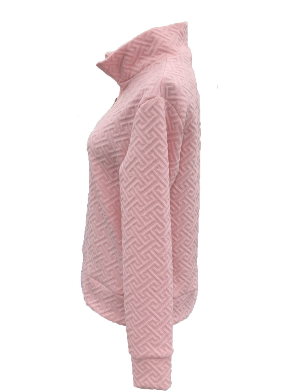 Textured Relaxed Fit Long Sleeve Sweatshirt for Women